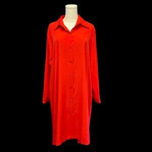 Red Shirt Dress w/ Pockets